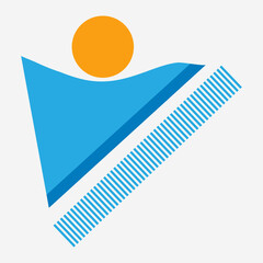 Minimal beach wave illustration design