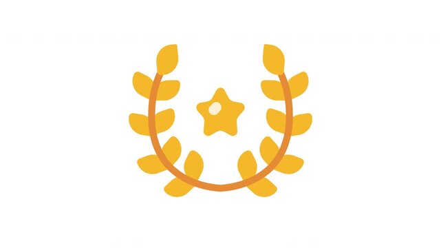 Golden laurel wreath with star