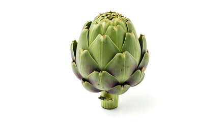 Fototapeta premium A single green artichoke isolated on white background