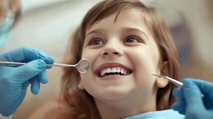 Doctor dentist checks teeth using dental instrument, close-up. International Day of dentist
