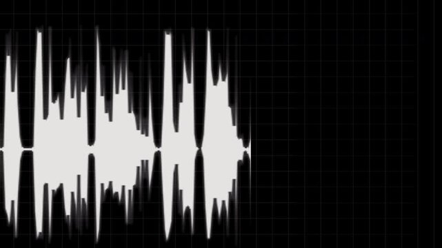 Audio waves modulating signal recording animation on black screen