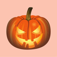 Spooky jacko'lantern glowing with eerie light on halloween night creating a festive and slightly menacing atmosphere perfect for seasonal decorations and themed designs