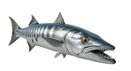 Isolated barracuda fish a predatory saltwater species perfect for marine life illustrations and educational resources