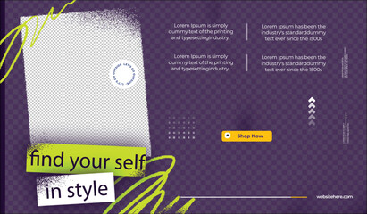 New arrival fashion advertisement with geometric accents