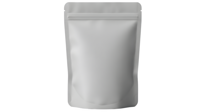 Blank white stand up pouch with resealable zipper closure isolated on transparent background - Powered by Adobe