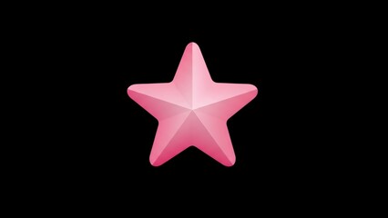 Obraz premium Pink Star Gleaming on Black Background Icon Graphic Element