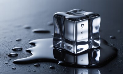 Close-up of a melting ice cube