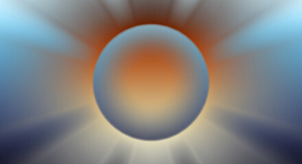 Glowing Sphere with Orange Core and Radiant Light Rays | Abstract Energy Orb Background for Technology and Science Visuals.