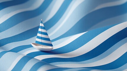 Sailboat gliding on vibrant blue waves, evoking summer vacations and carefree adventures, perfect for travel blogs and nautical themes, so beautiful © lolipop
