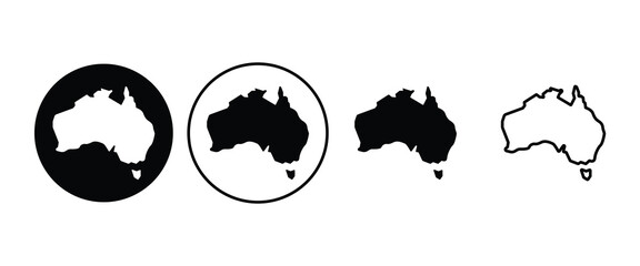 Australia map sign symbol icon set © Sabbir