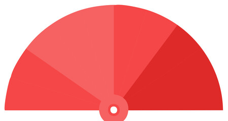 Abstract red fan with different shades and circular central element