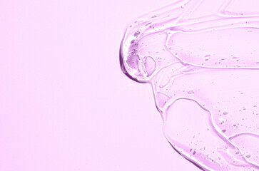 The texture of a moisturizing cosmetic gel or skin serum. Copy space