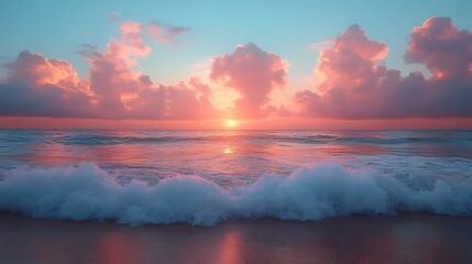 Beautiful sunrise over coastal beach
