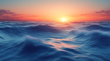 Ocean sunset waves water horizon