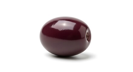Single dark purple olive isolated on white background