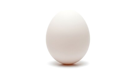 A single white egg isolated on white background