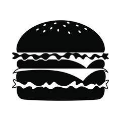 silhouette vector of a hamburger
