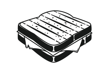 silhouette vector of a sandwich with multiple layers