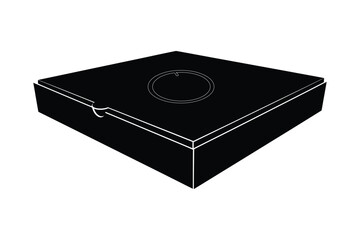 A simple silhouette vector of a pizza box