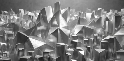 Abstract Geometric Shapes Black And White Cityscape