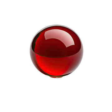 Glossy, red orb with highlights and internal spherical structure