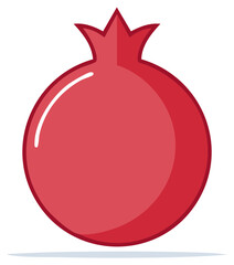Vibrant Red Pomegranate Vector Illustration with Modern and Stylized Design Style