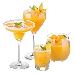 Set of Stylish Mango Cocktails with Tropical Vibes