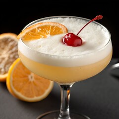 Pink Cocktail Drink in Elegant Glassware