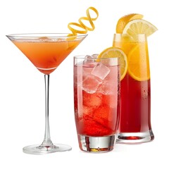 Pink Cocktail in Martini Glass with Lemon Twist