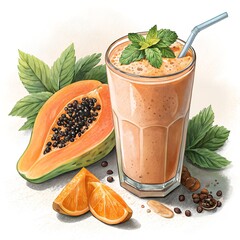 Elegant Citrus Cocktail in Martini Glass