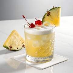 Stylized Cocktail Drink Yellow Color Modern