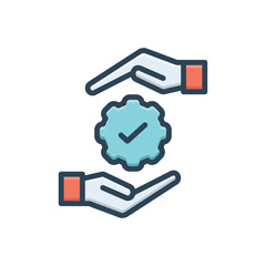 Color illustration icon for mutual support