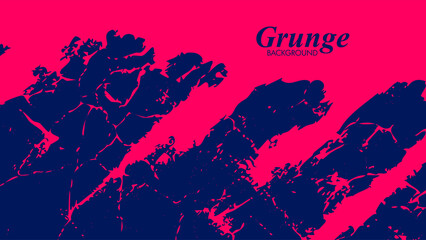 Vibrant grunge background with textured patterns in contrasting pink and blue for creative designs