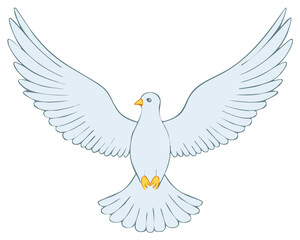 Obraz premium Illustration of Dove with Spread Wings Symbol of Peace and Holy Spirit