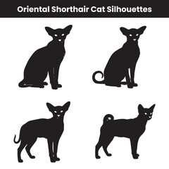 Oriental Shorthair Cat Silhouettes
