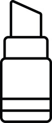 Minimal thin-line vector icon of a lipstick tube, symbolizing beauty, makeup, cosmetics, and fashion accessories. Ideal for beauty apps, product packaging, salon branding, and makeup-related graphics