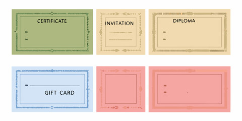 Collection of decorative frames and borders for certificates invitations diplomas and gift cards