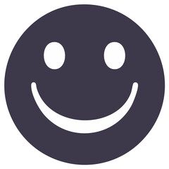 Minimalist Dark Gray Smiley Face Icon Simple and Happy Symbol
