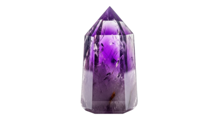 Polished Amethyst Crystal Point with Faceted Sides.
