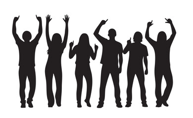 Happy New Year Party Silhouette Vector Illustration