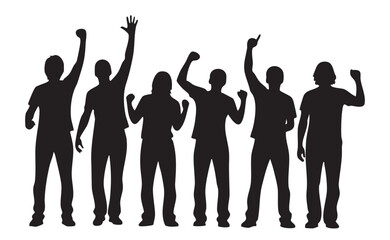 Happy New Year Party Silhouette Vector Illustration