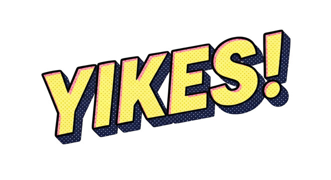 YIKES Comic Book Style Text Graphic Illustration.