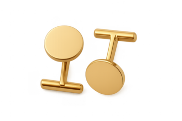 Pair of gold cufflinks for formal wear