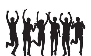 Fototapeta premium Happy New Year Party Silhouette Vector Illustration