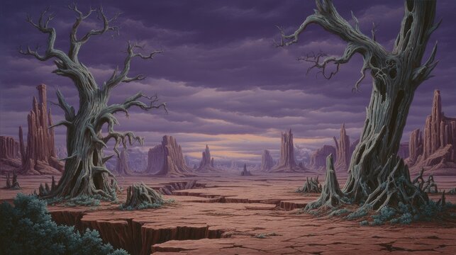 Pixelated Desert Landscape Scene