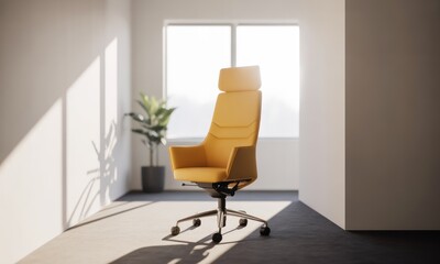 Sunny office chair in minimalist room