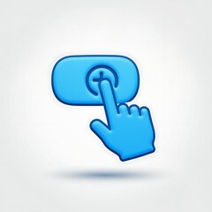 Clicking Add Button a Hand Gesture on Blue Interface Element Simple Graphic Design for UI and UX Integration