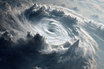  Satellite view of hurricane formation, nature beauty. High quality photo