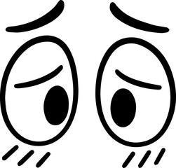 Cute Cartoon Downward Eyes Illustration