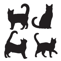 Turkish Van Cat Silhouettes